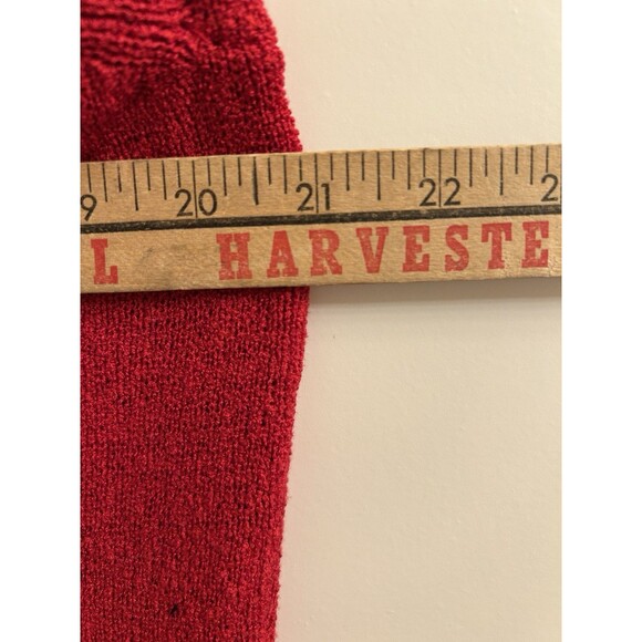 August Max Women’s Red Stretch Silk Button Up Cardigan SZ 3 Preppy Holidays - Picture 4 of 6